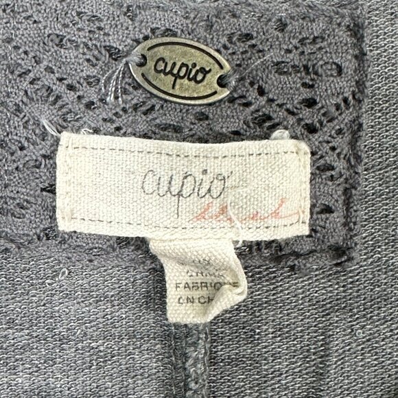 Cupio Top Womens Large Gray Stretch Tee Shirt Long Sleeve Pullover Split Hem - Picture 3 of 7